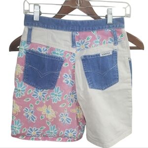 Vintage 90s Street Blues Palmetto Floral Denim Jean Shorts Size 3